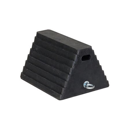 Backseat 10 x 8 x 6 in. Rubber Wheel Chock with Chain Eye BA2621897